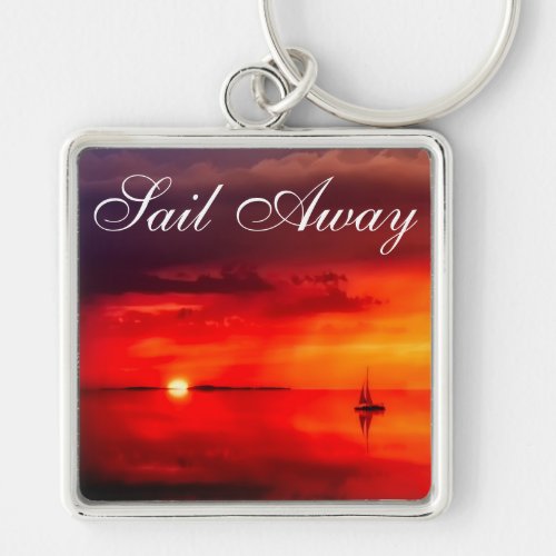 Sail into the Sunset Keychain