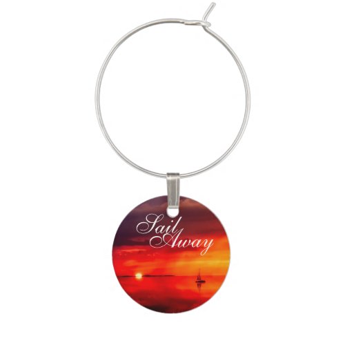 Sail into the Sunset Wine Glass Charm