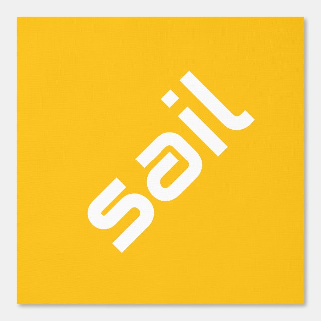SAIL Modern White Text Yellow Orange Background Wallpaper (Front)