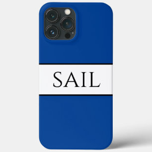 SAIL Nautical Sporty Bold Deep Blue White Stripes iPhone 13 Pro Max Case