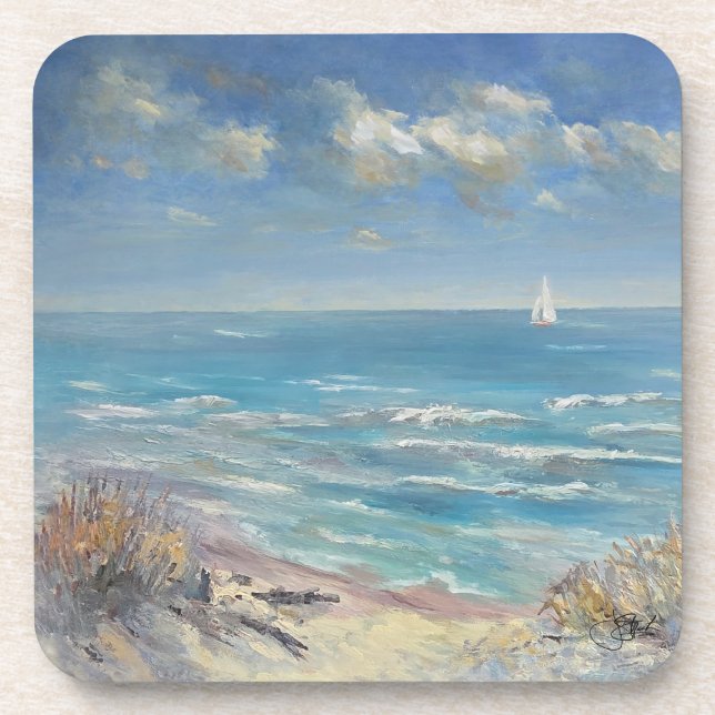 Sail On Beverage Coaster (Front)