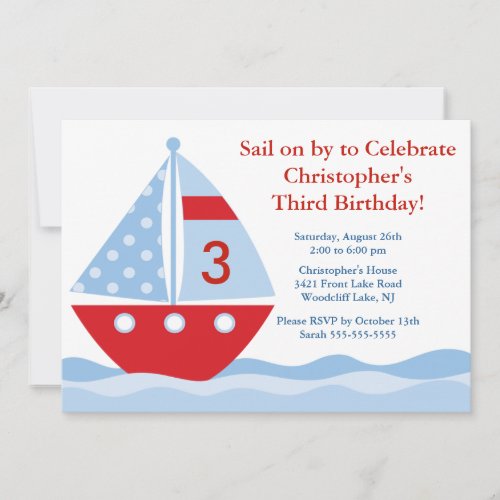Sail on by &amp; Celebrate Birthday Invitation