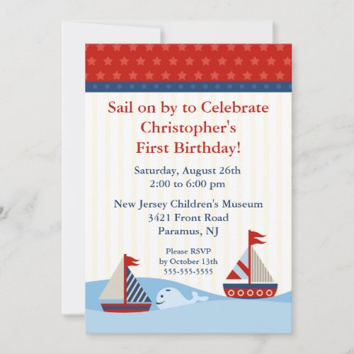 Sail on by &amp; Celebrate Birthday Invitation