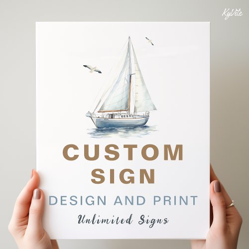 Sail on Over Custom Birthday Party Sign