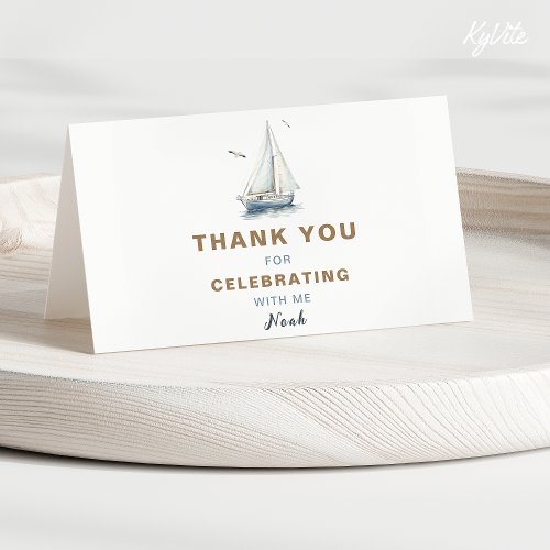 Sail on Over Nautical Birthday Thank You Card