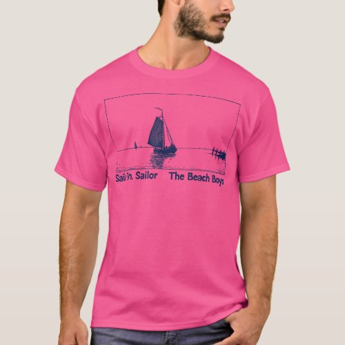 Sail On Sailor Retro Aesthetic Fan Design T_Shirt
