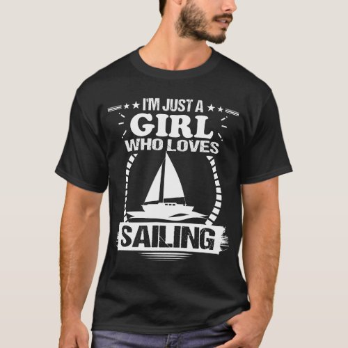 sail sailor girl sailboat sailing ship boat ship s T_Shirt
