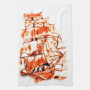 Sail Ship American MoJo Kitchen Towel