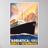 Sail The Adriatica Vintage Design Poster