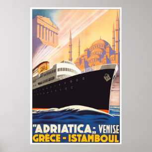 Sail The Adriatica Vintage Design Poster