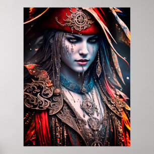 Sail the High Seas of Emotion with Our Pirate Girl Poster