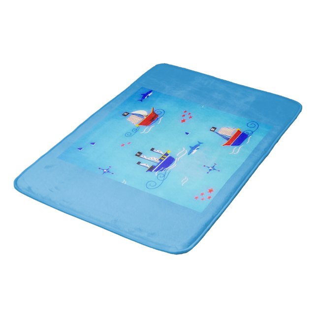 Sail The Sea Bath Mat (Angled)
