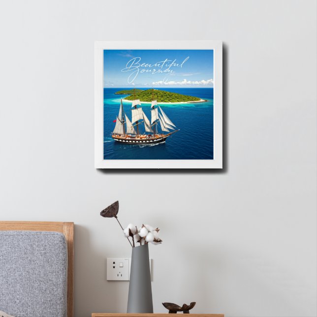 "Sail to Paradise" Wall Art – Ocean Voyage with Is (Bedside)