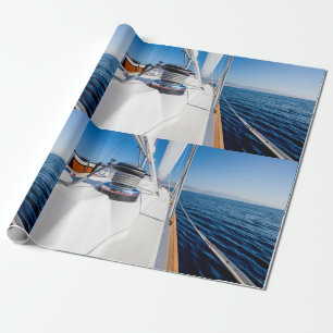 Sail Vessel Surfing on the Sea Wrapping Paper