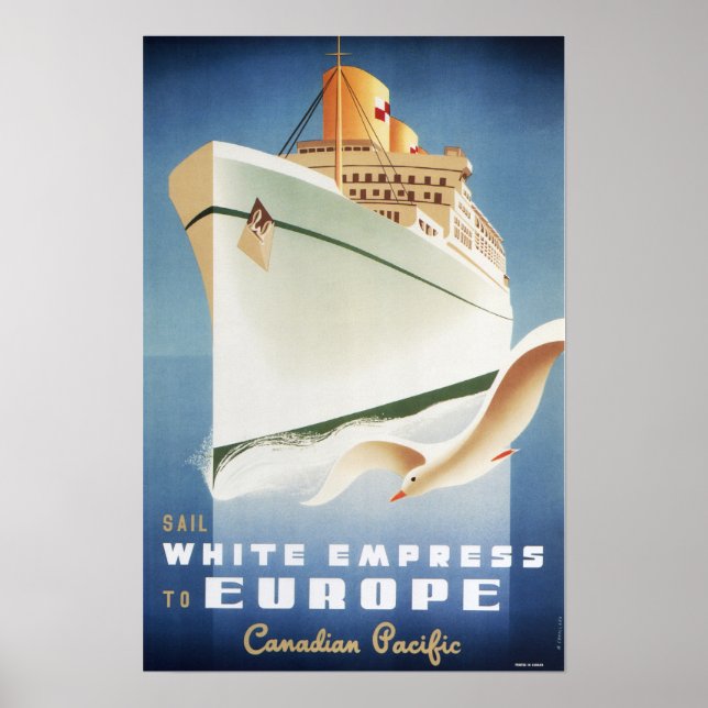 Sail WHITE EMPRESS to EUROPE Vintage Ship Poster (Front)