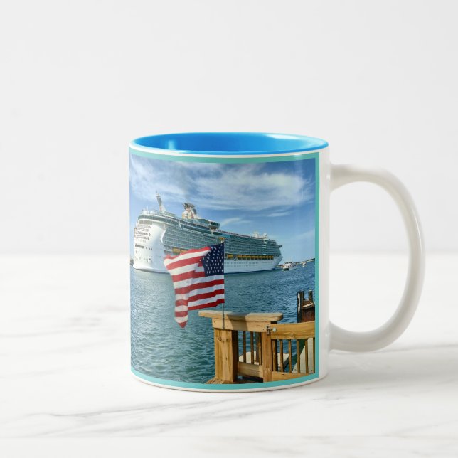 Sailaway Cruise Ship Two-Tone Coffee Mug (Right)