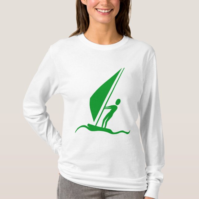 Sailboarding - Grass Green T-Shirt (Front)