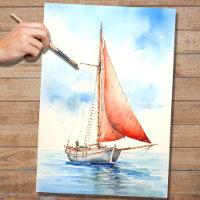 Sailboat 1 Decoupage Paper