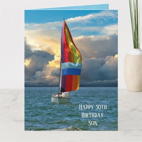 Sailboat 50th Birthday Card