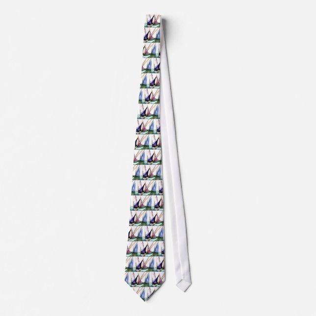Sailboat Abstract - CricketDiane Ocean Art Neck Tie (Front)