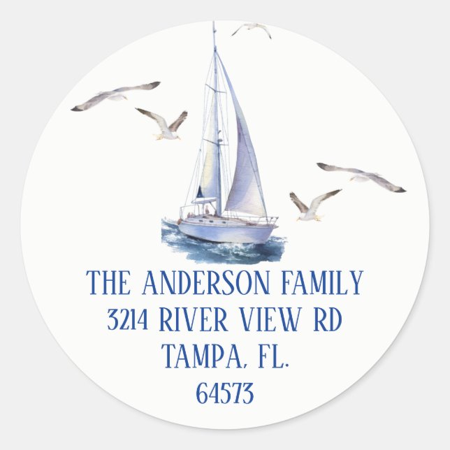 Sailboat Address Label (Front)