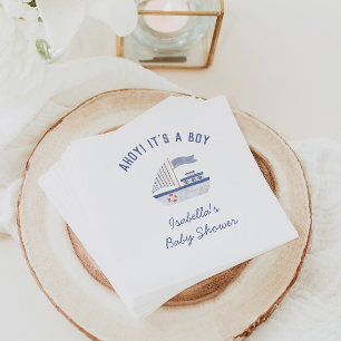 Sailboat Ahoy! It's A Boy Baby Shower Napkins