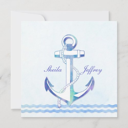 Sailboat Anchor Nautical Wedding Invitations