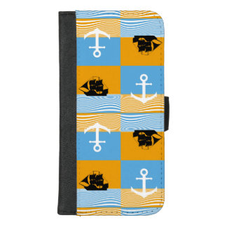 Sailboat and anchor pattern iPhone 8/7 plus wallet case