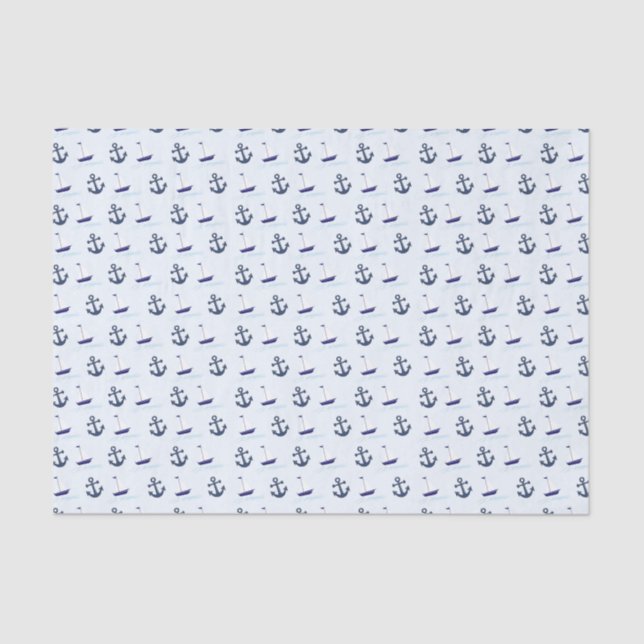 Sailboat and Anchor Tissue Paper (Front)