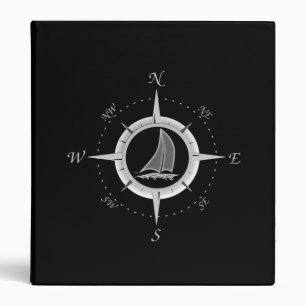 Sailboat And Compass Rose Binder
