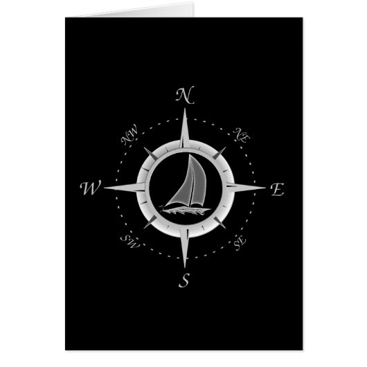 Sailboat And Compass Rose Cards (Front)