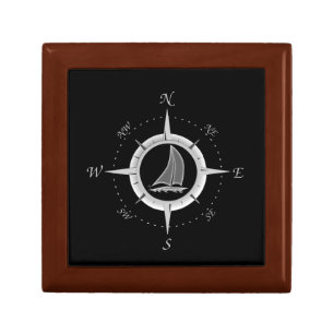 Sailboat And Compass Rose Gift Box