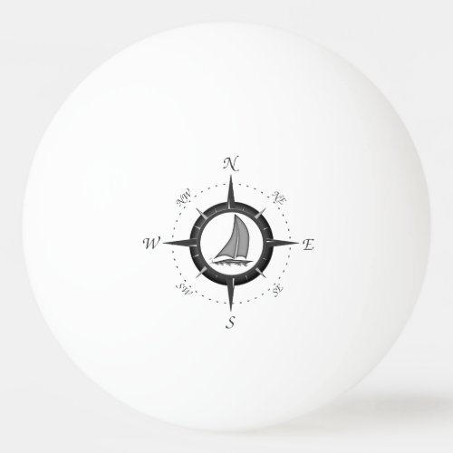 Sailboat And Compass Rose Ping_Pong Ball