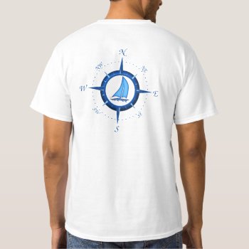 Sailboat And Compass Rose T-shirt by BailOutIsland at Zazzle
