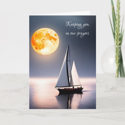 Sailboat and Full Moon Sympathy Card