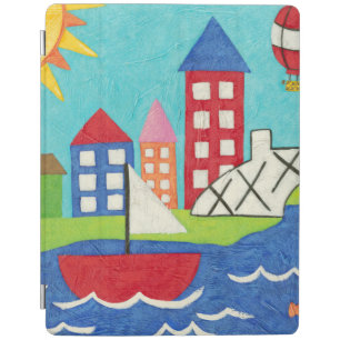 Sailboat and Hot Air Balloon with Cityscape iPad Smart Cover