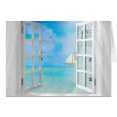 sailboat and lighthouse in window for Name Day (Front Horizontal)