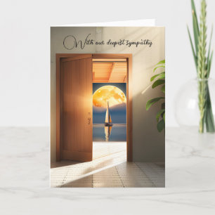 Sailboat And Moon in Doorway Sympathy Card