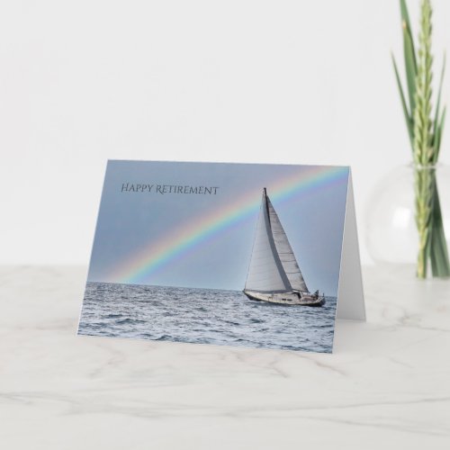 Sailboat and Rainbow Retirement Card