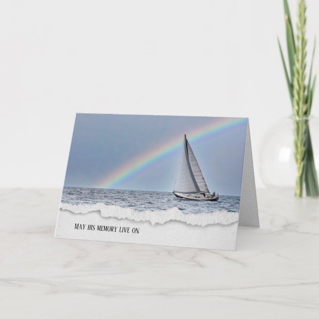 Sailboat and Rainbow Sympathy Card (Front)