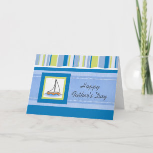 Sailboat and Stripes Father's Day Card