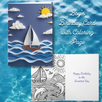 Sailboat and Sunshine | Birthday Color Page
