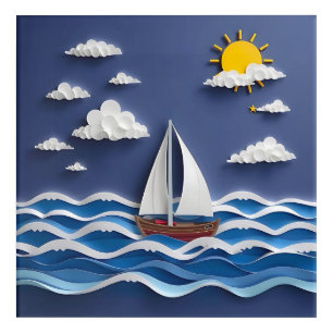 Sailboat and Sunshine   Paper Quilling  Acrylic Print
