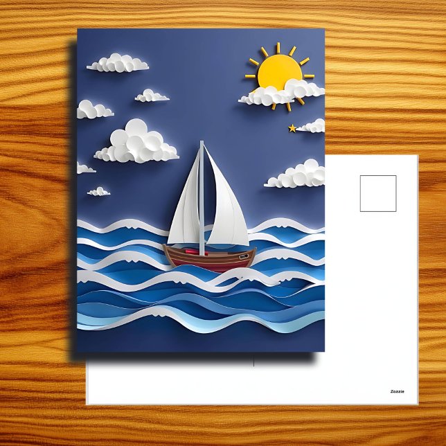 Sailboat and Sunshine | Paper Quilling  Postcard (Creator Uploaded)