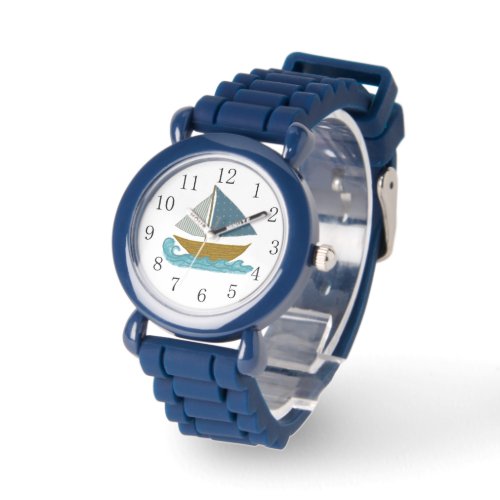 Sailboat Art Boys Telling Time Helper Watch