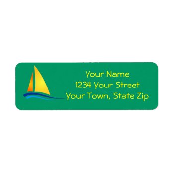 Sailboat Art Graphic Return Address Labels by OneStopGiftShop at Zazzle