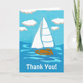 Sailboat Art Thank You Greeting Card