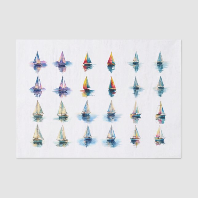 Sailboat Assortment Decoupage Paper (Front)