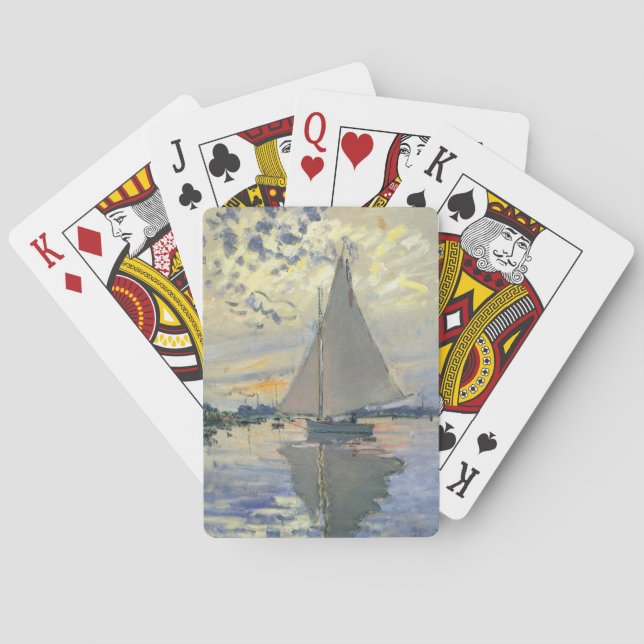 Sailboat at Le Petit-Gennevilliers by Claude Monet Poker Cards (Back)