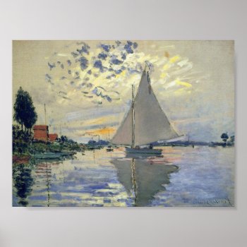 Sailboat At Le Petit-gennevilliers Poster by EnKore at Zazzle